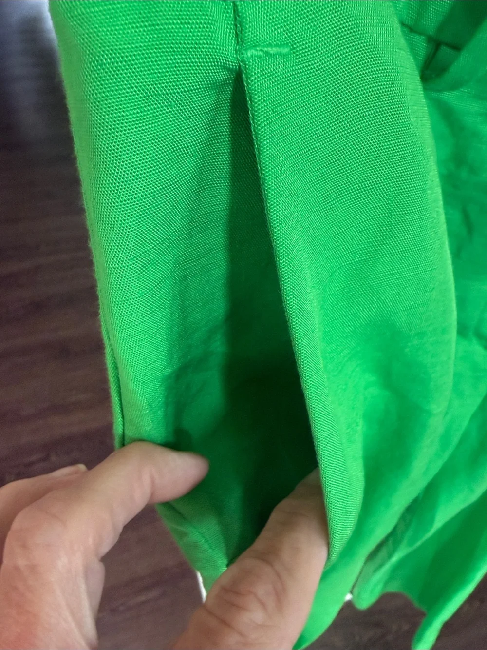 H&M NWT Green Linen-Blend Wide Leg Pants 6